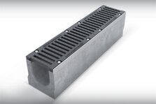 Лоток водоотводный бетонный коробчатый (СО-100мм) с оцинкованной насадкой КП 100.16,3 (10).10(6,5)- BGF-Z